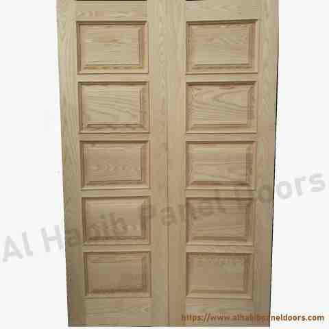 Ash Wood 5 Panel Double Door