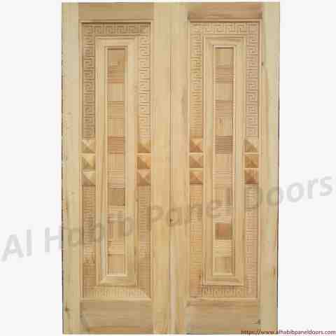 This is Ash Wood Main Double Door. Code is HPD115. Product of Doors - Solid Wooden Main Doors in Pakistan, Spain, England, Main Doors, Double Door, Dayyar Wooden Main Doors, Ash Wood Main Doors, 6 Panel Double Door -  Al Habib
