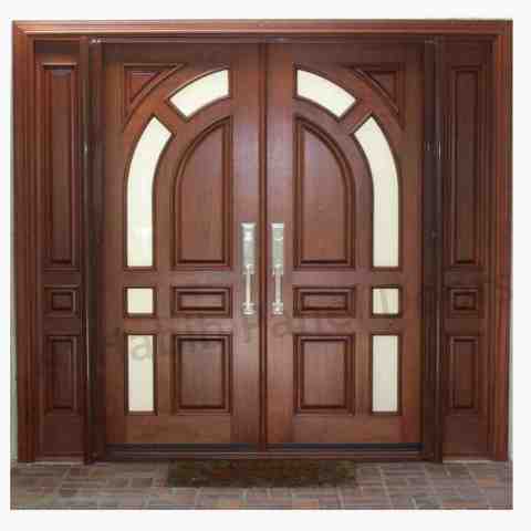 Solid Diyar Wood Double Door With Solid Sides Frame