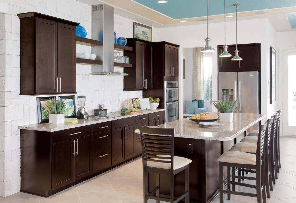 Brown Gorgeous Kitchen Cabinets With Modern Appliances