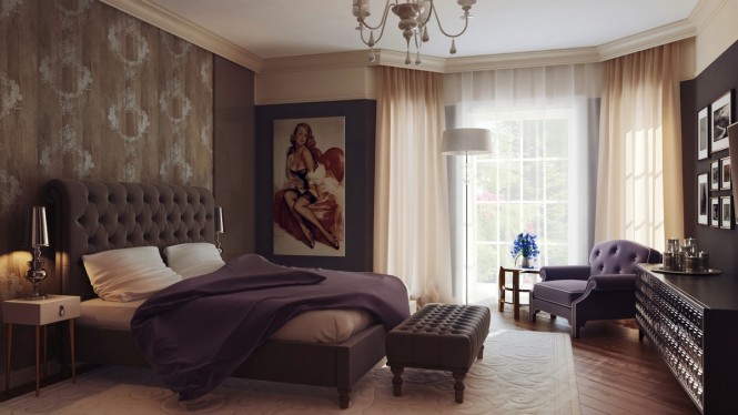Brown Purple Bedroom Decor