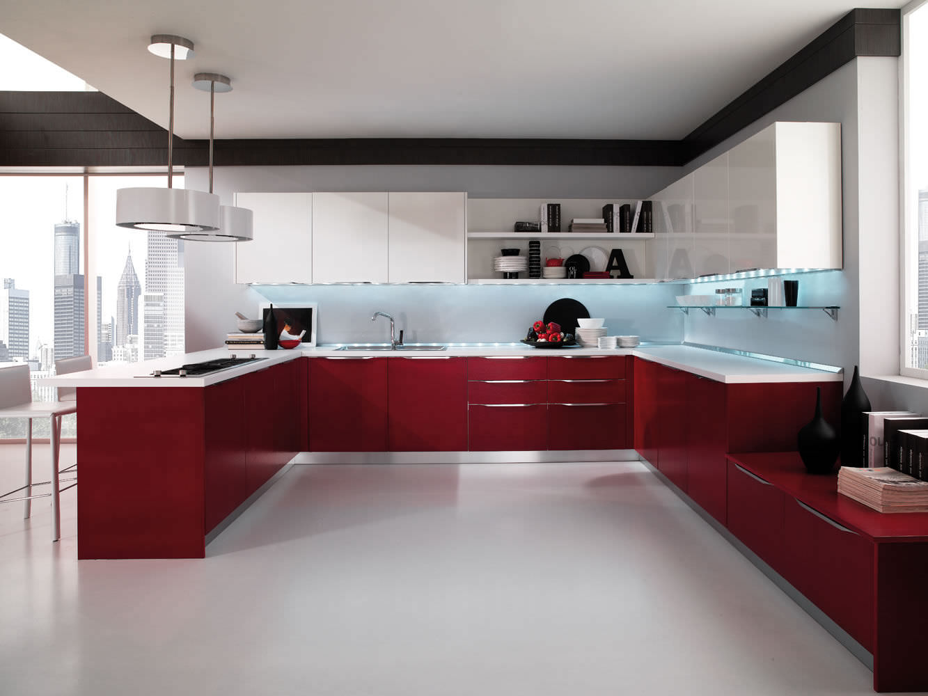 Contemporary Kitchen Lacquered High Gloss AIRONE Torchetti Cucine