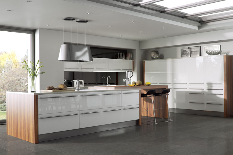 Helsinki Island Style Kitchen White With Wood Top