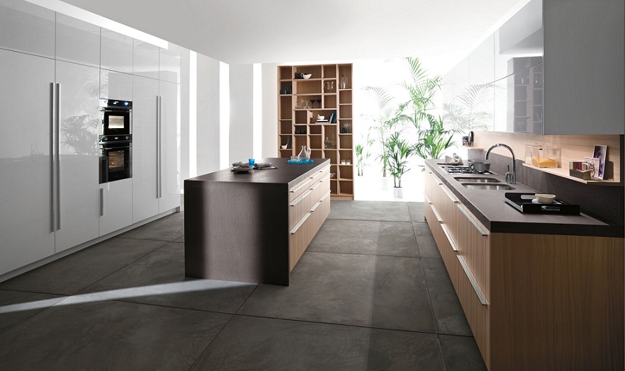 Kitchen With Concrete Floor