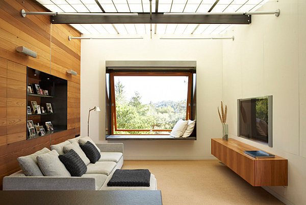 Minimalist Living Room Hanging Tv Design