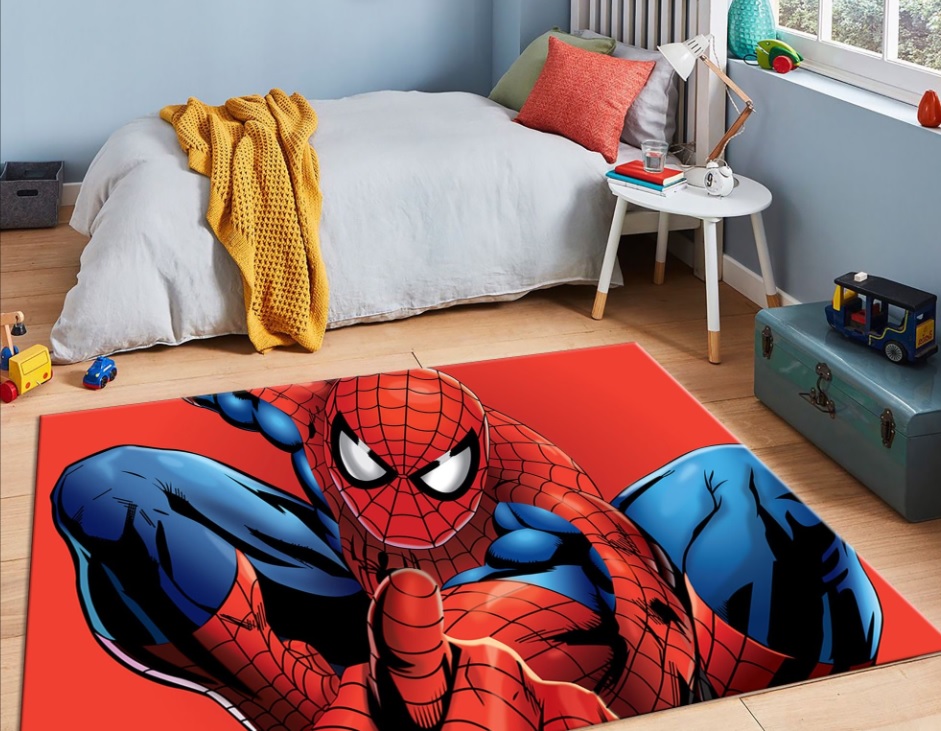 Organic Bedroom Spiderman Rug Boy Room Design