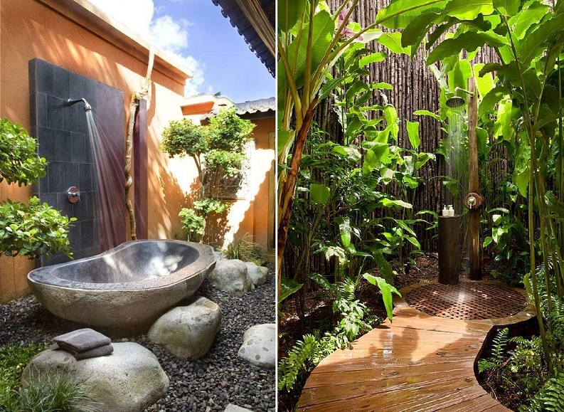 Outdoor Bath Tub And Shower Design
