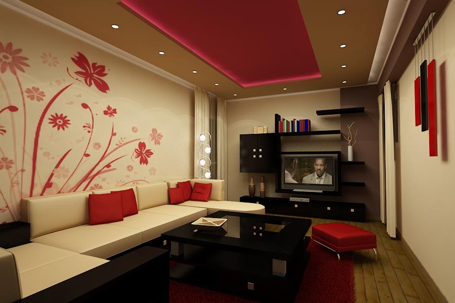 Red And White Inspiring Living Room Design