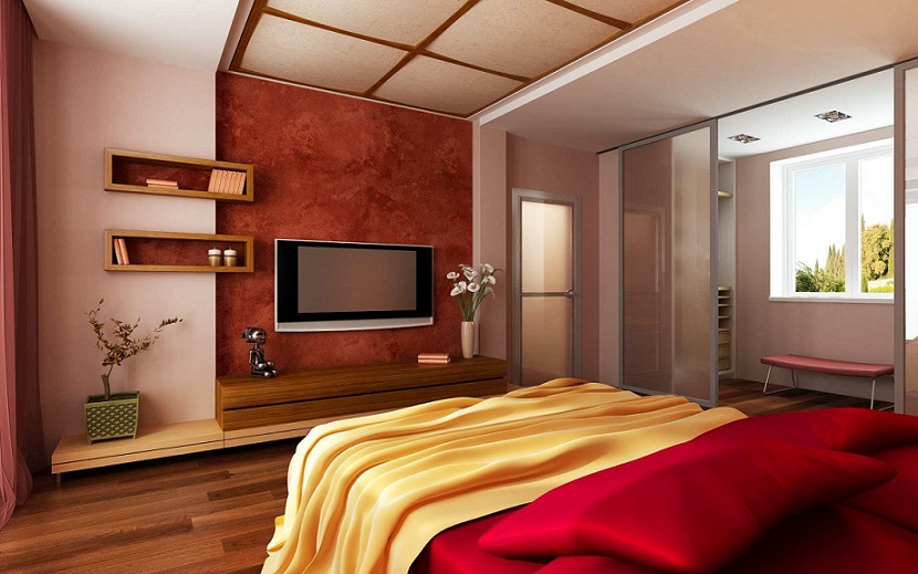 Red Bedroom Modern Design