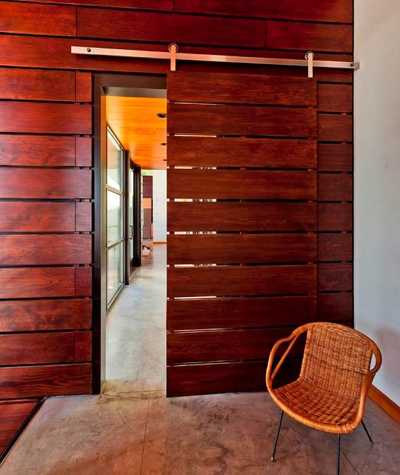 Wood Panels Sliding Door