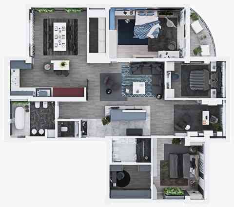 Luxury Bedrooms Apartment Design