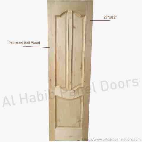 Solid kail Wood 3 Panel Door