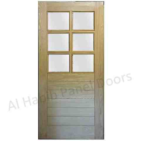 Ash Wood Ply Pasting Glass Door