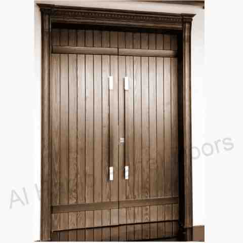 Ash Wood Strips Main Double Door