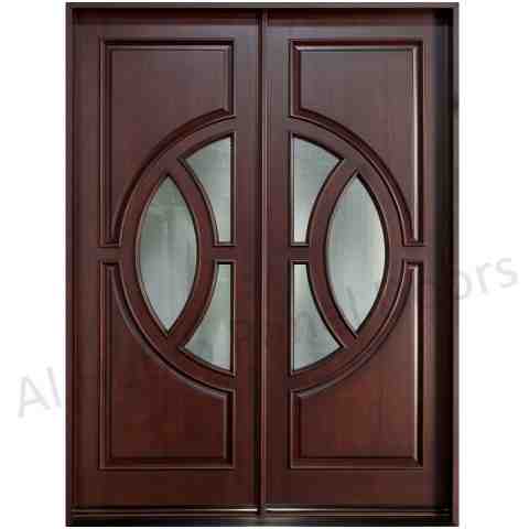 Latest Dayyar Wooden Double  Door With Glass Football Design