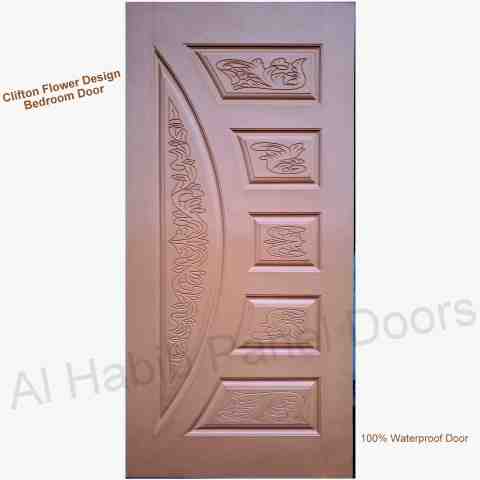 Fiberglass CNC Carving Bedroom Door Clifton Flower