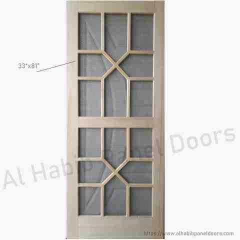 kail Wood Wire Mesh Door Cross Design