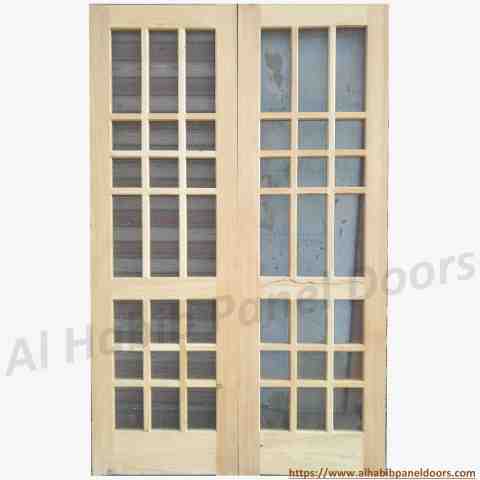 New Design Diyar Wood  Wire Mesh Double Door