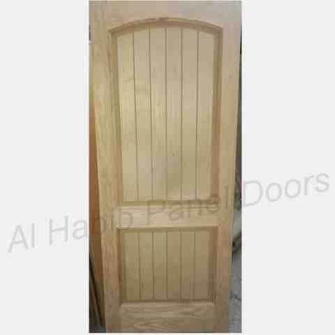 Semi Solid Ash Wooden Door Two Panel Design