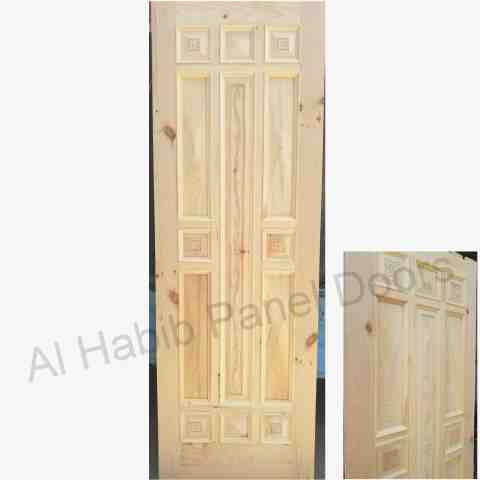 Solid Kail Wood Door With Carving