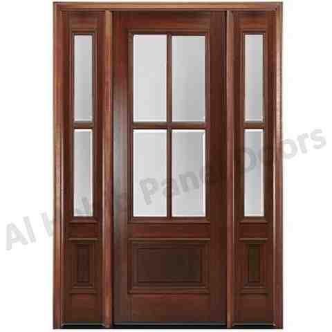 Wooden Door With Glass And Glass Sides