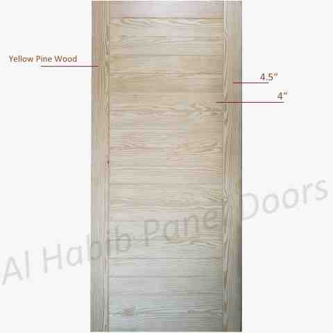 Yellow Pine Horizontal Stripes Solid Door