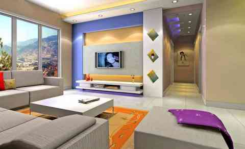 LCD Wall Unit Design For Living Room